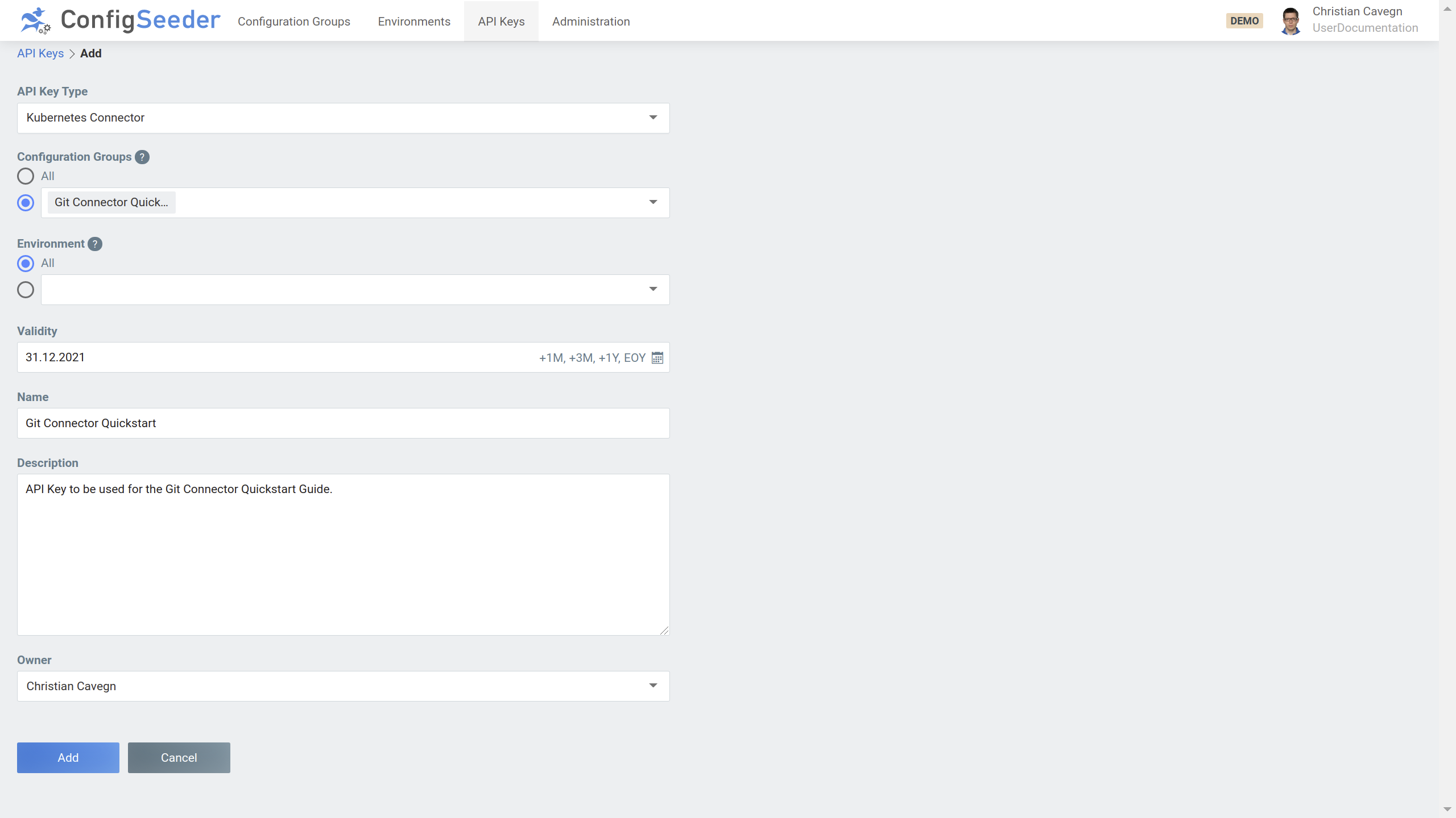 Create API Key