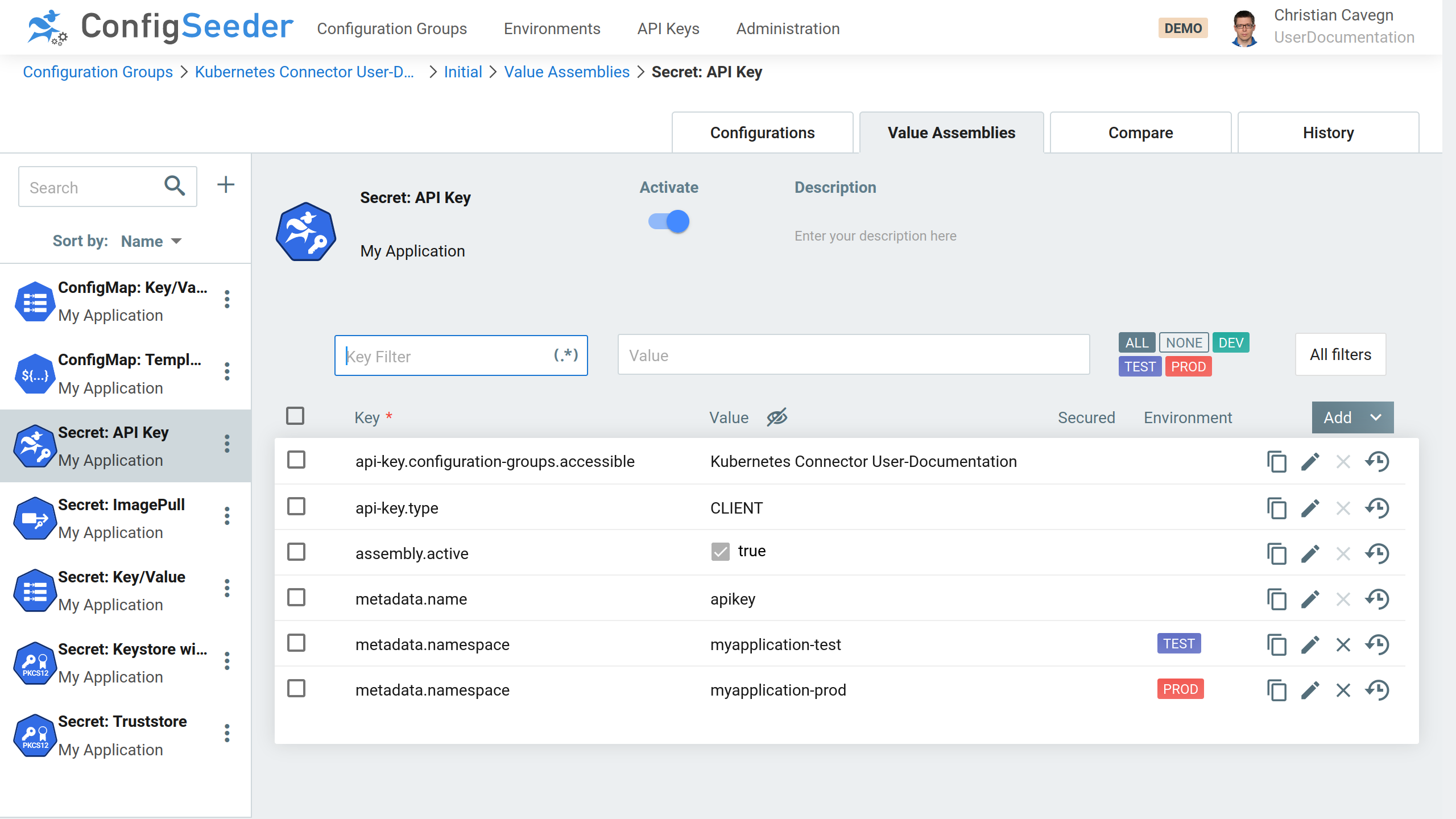 Secret: API Key in ConfigSeeder