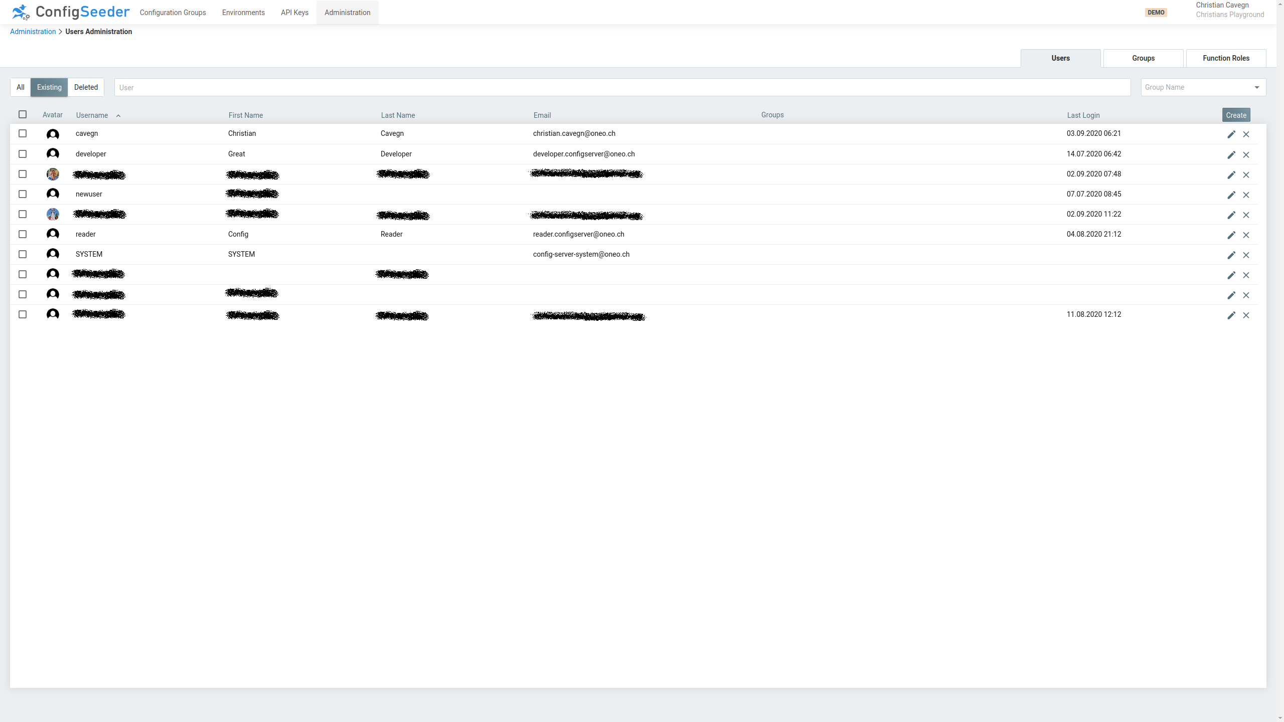 Users overview