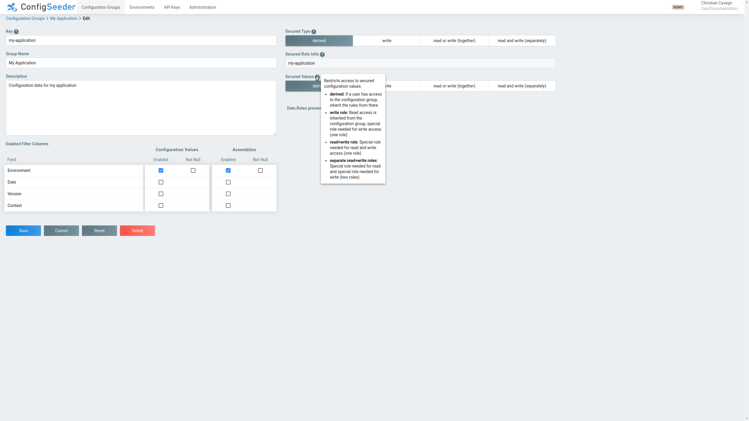 Access Management - Configuration Groups