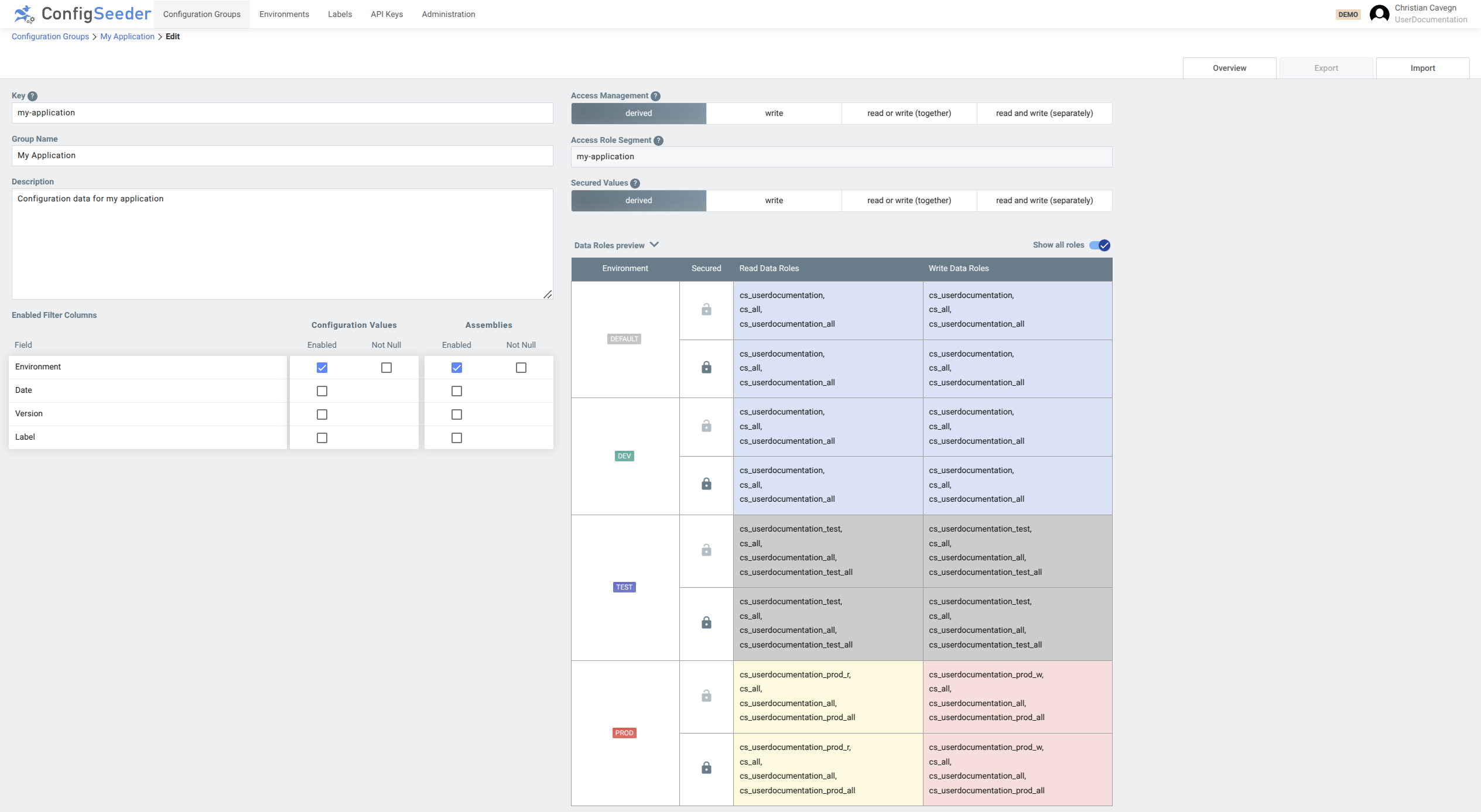 Access Management - Preview with all roles