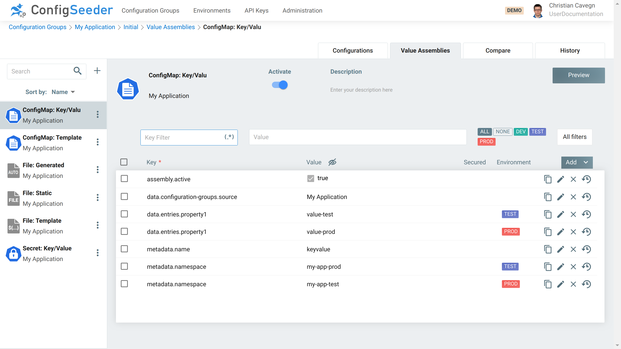 Configuration assembly overview