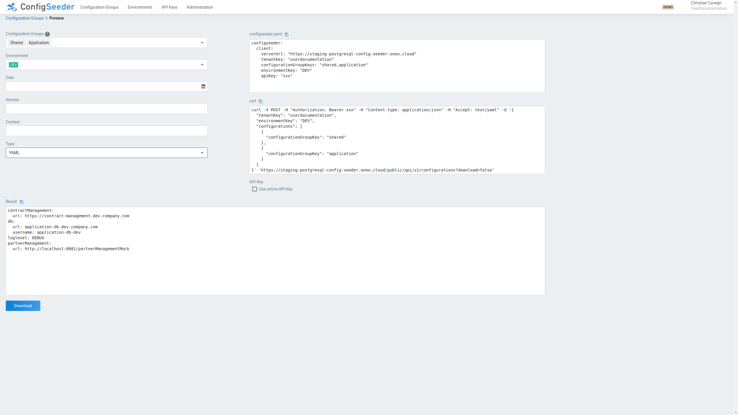 Configuration Group Application