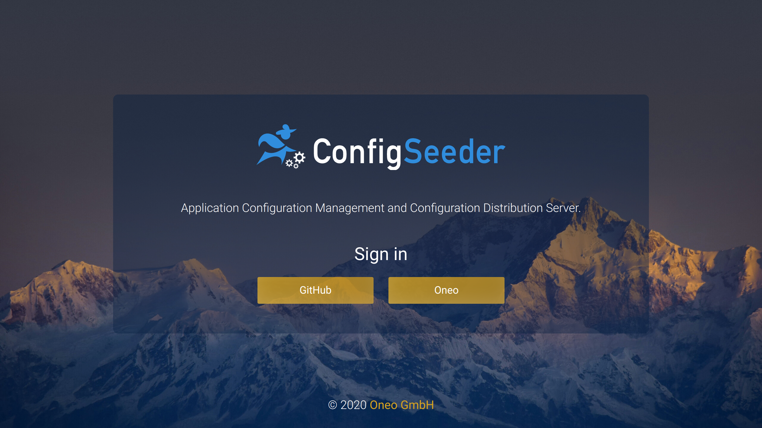 ConfigSeeder Login Screen