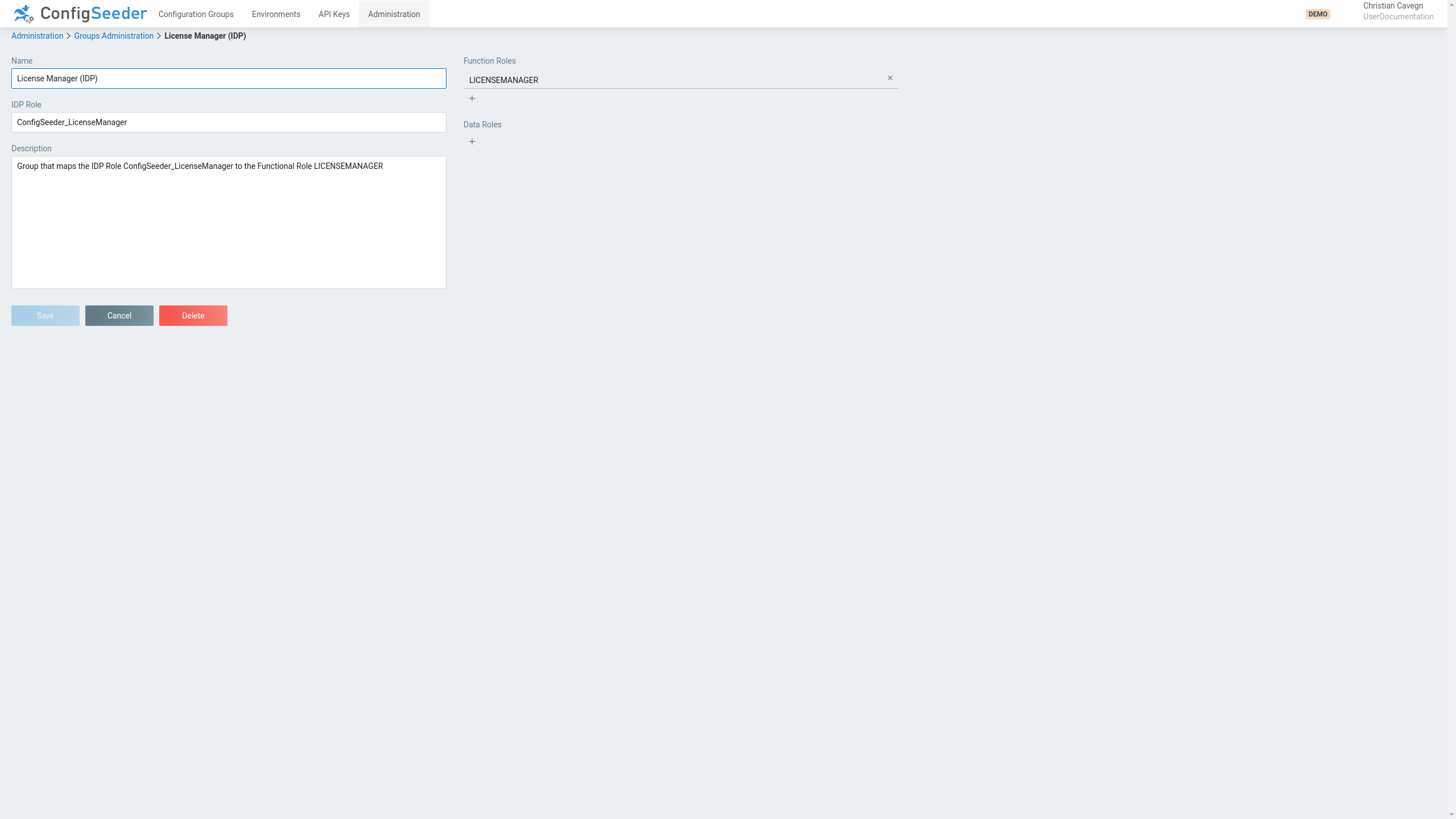 Edit an existing group