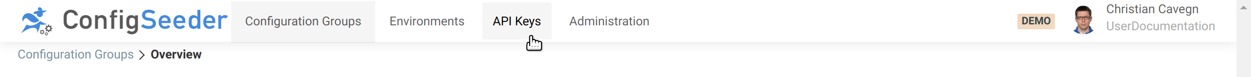 Navigate to API Keys
