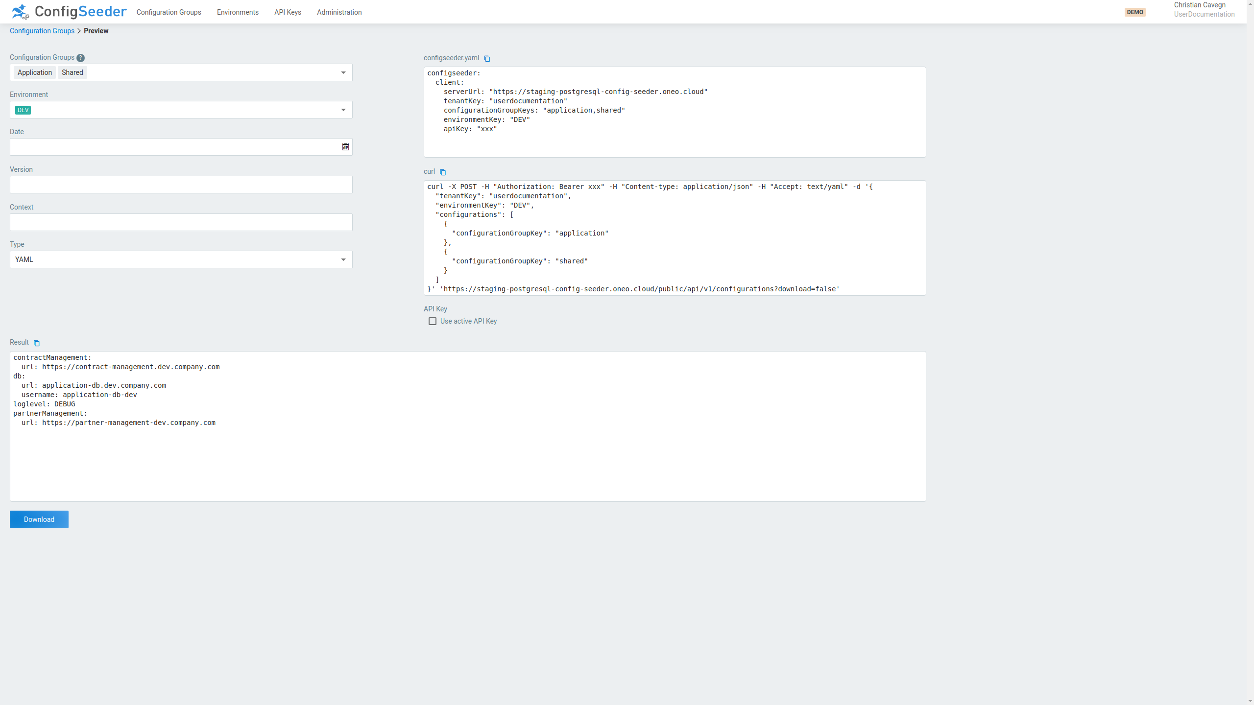 Configuration Group Application
