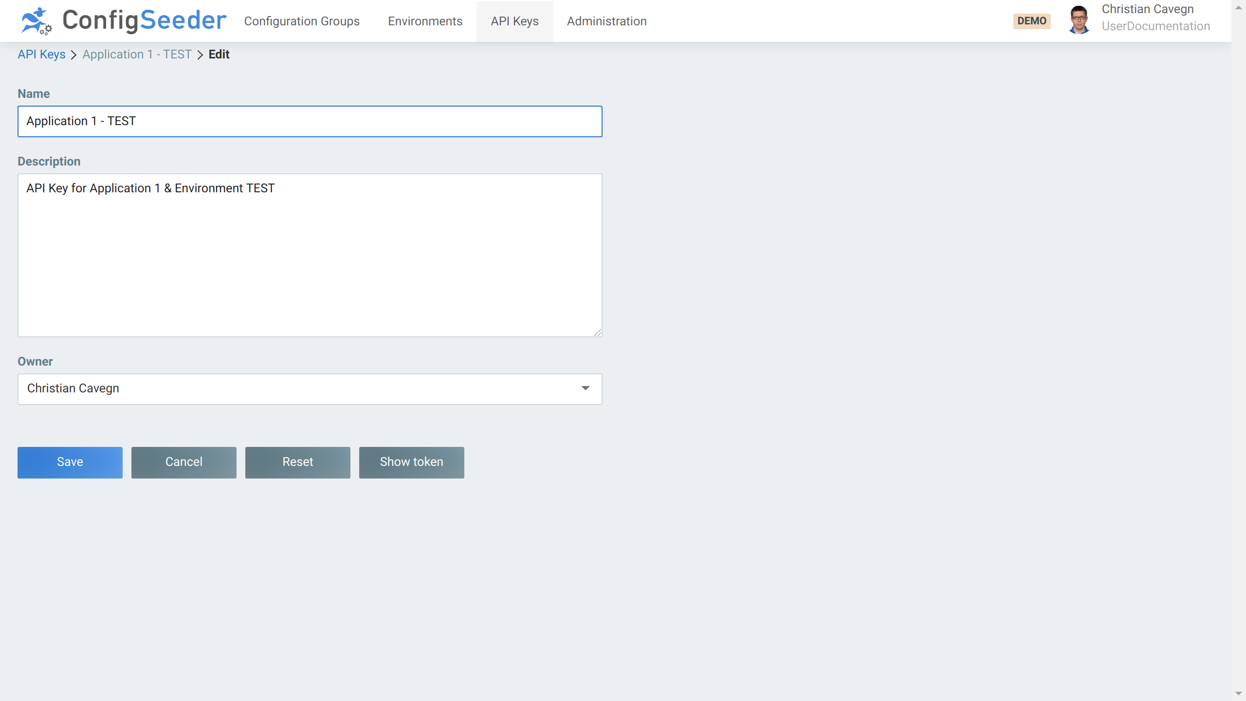 Edit an API Key