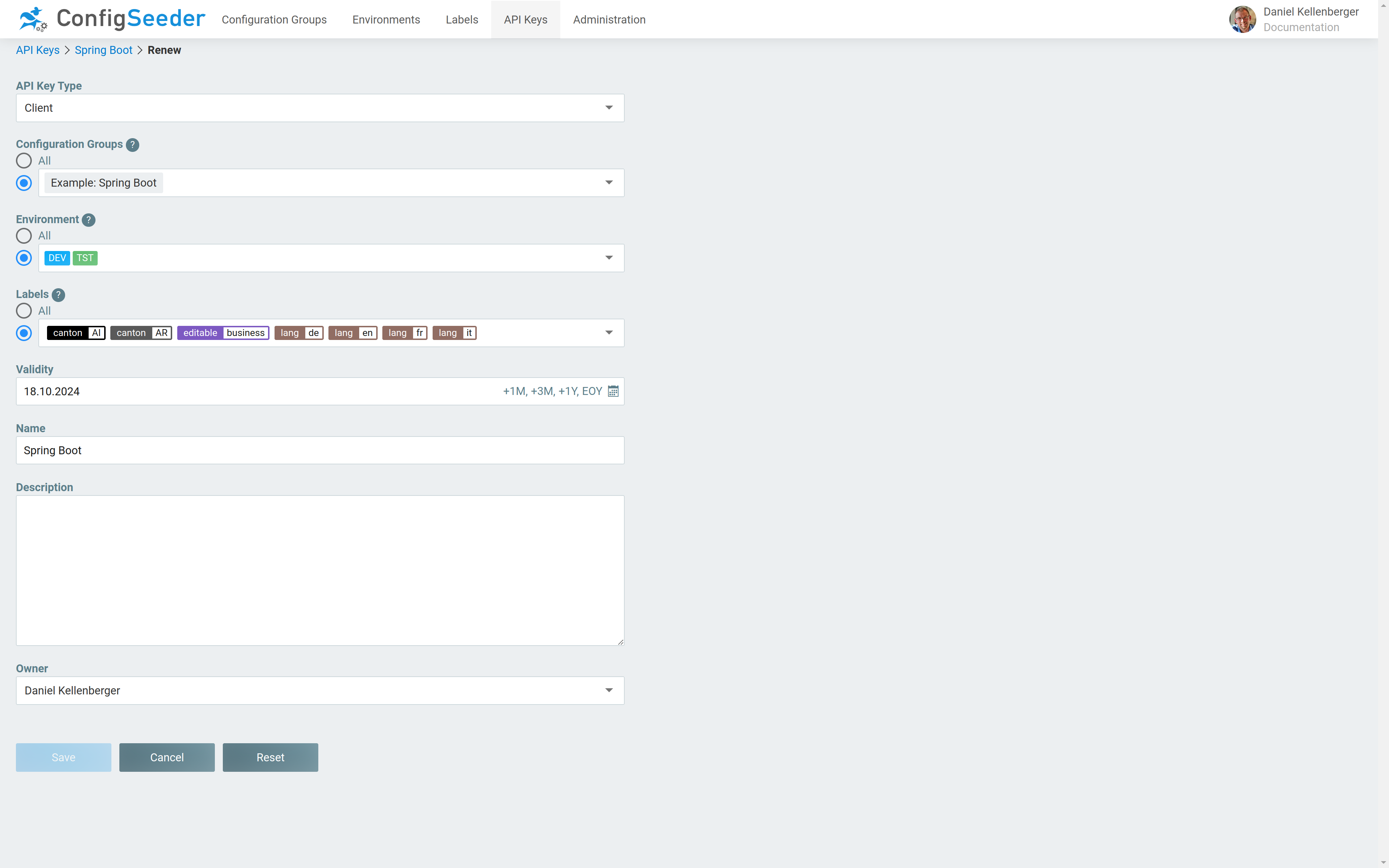 Renew an API Key