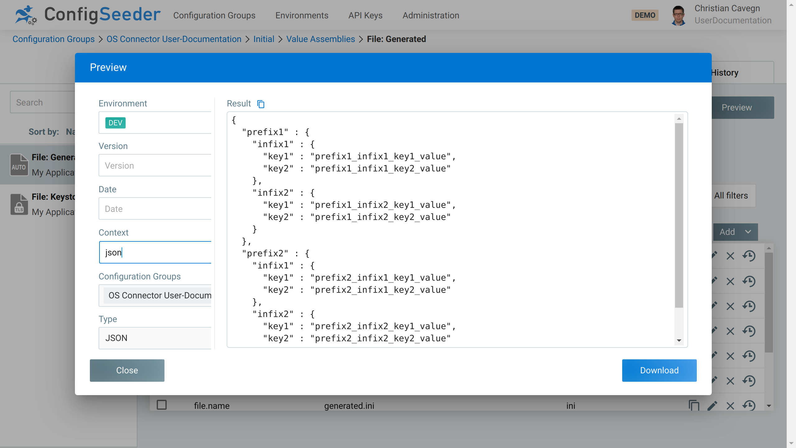 Preview (JSON) for File: Generated