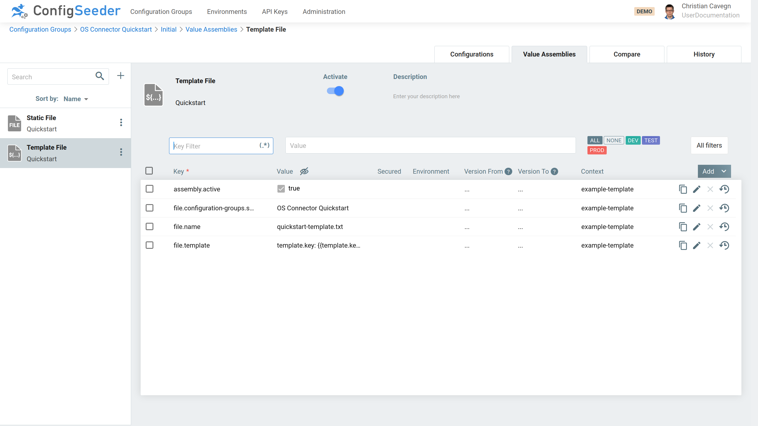 Assembly Template File